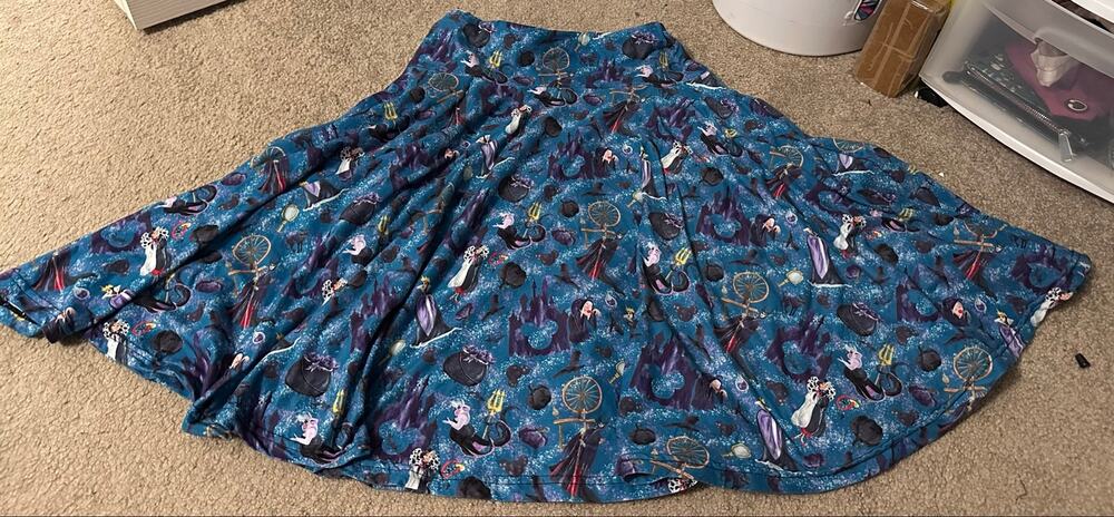 Disney Allover Halloween & Villains Print Womens OS A Line Swing Skirt